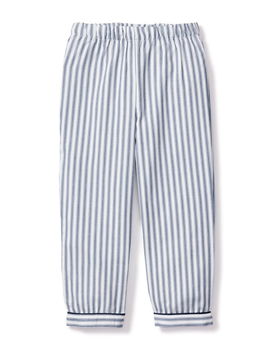 Kids Petite Plume Pajamas | Kid'S Twill Pajama Pants Navy French Ticking