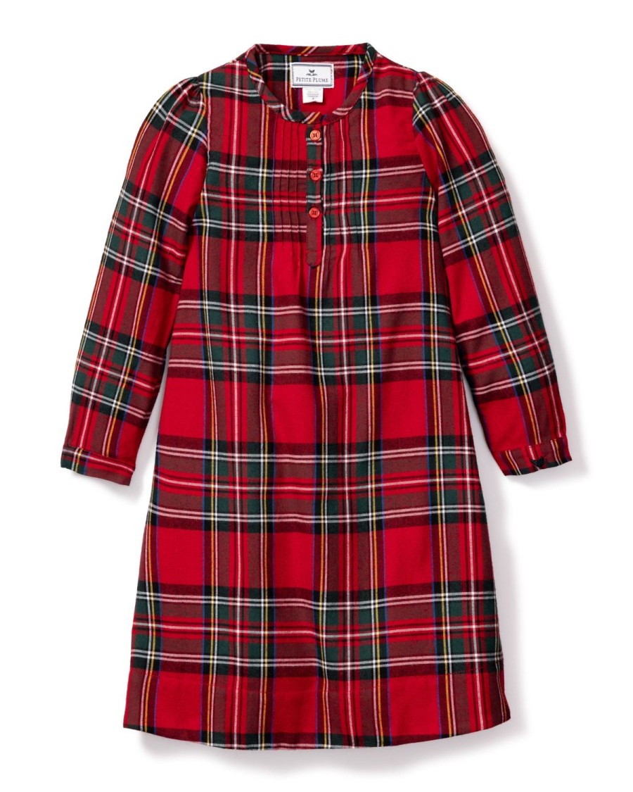 Kids Petite Plume Nightgowns | Girl'S Brushed Cotton Beatrice Nightgown In Imperial Tartan