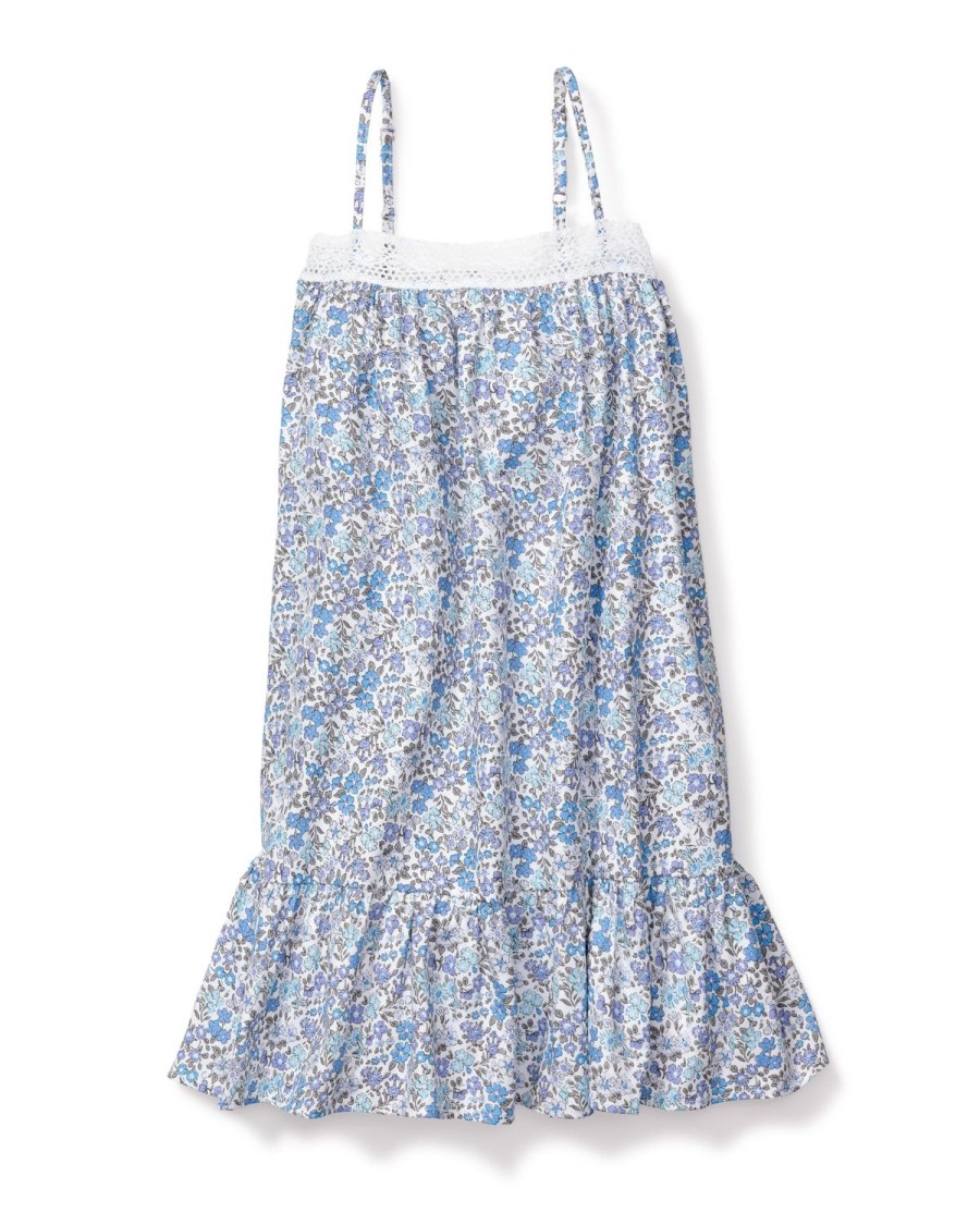 Kids Petite Plume Nightgowns | Girl'S Twill Lily Nightgown In Fleur D'Azur