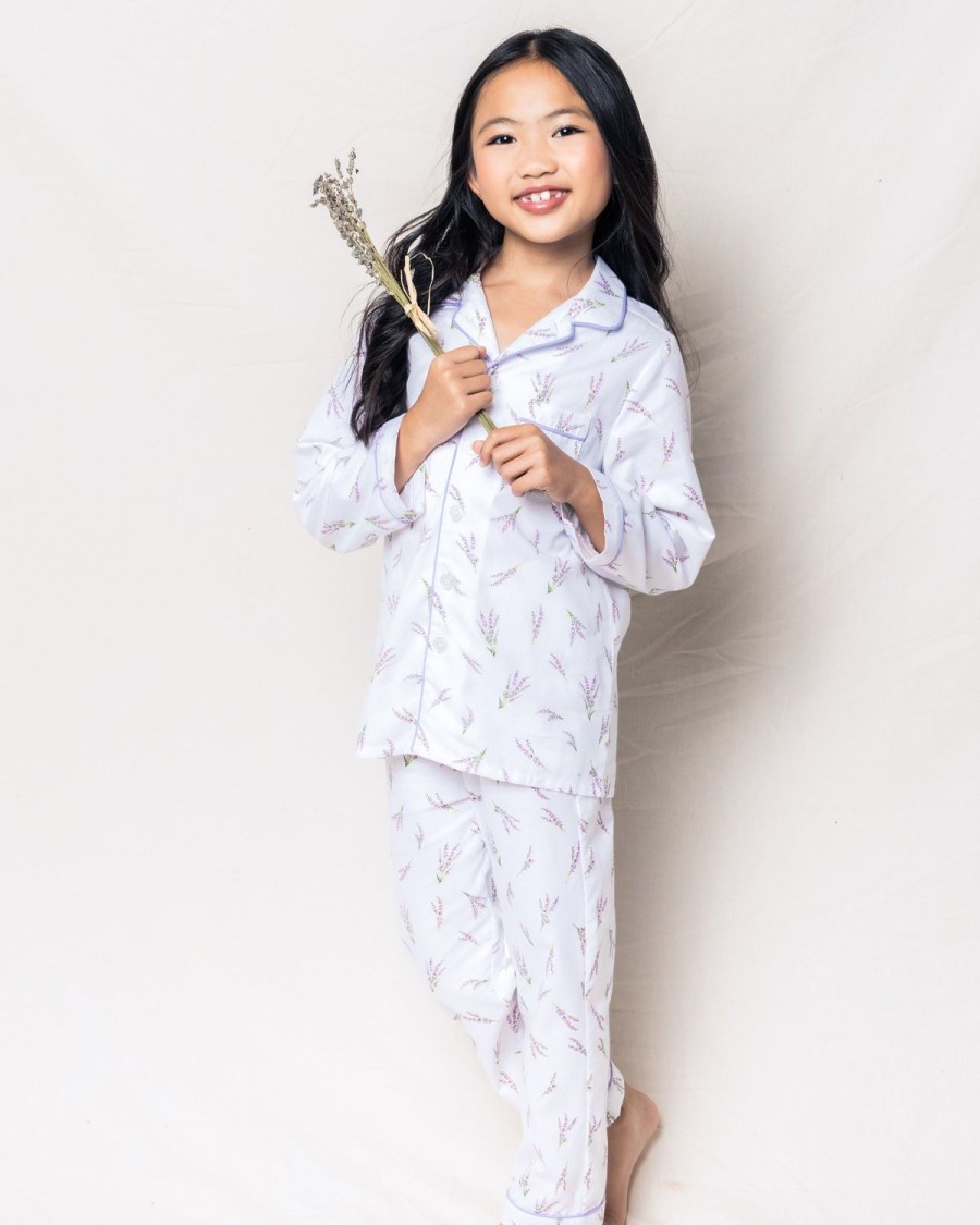 Kids Petite Plume Pajamas | Kid'S Twill Pajama Set In Fields Of Provence