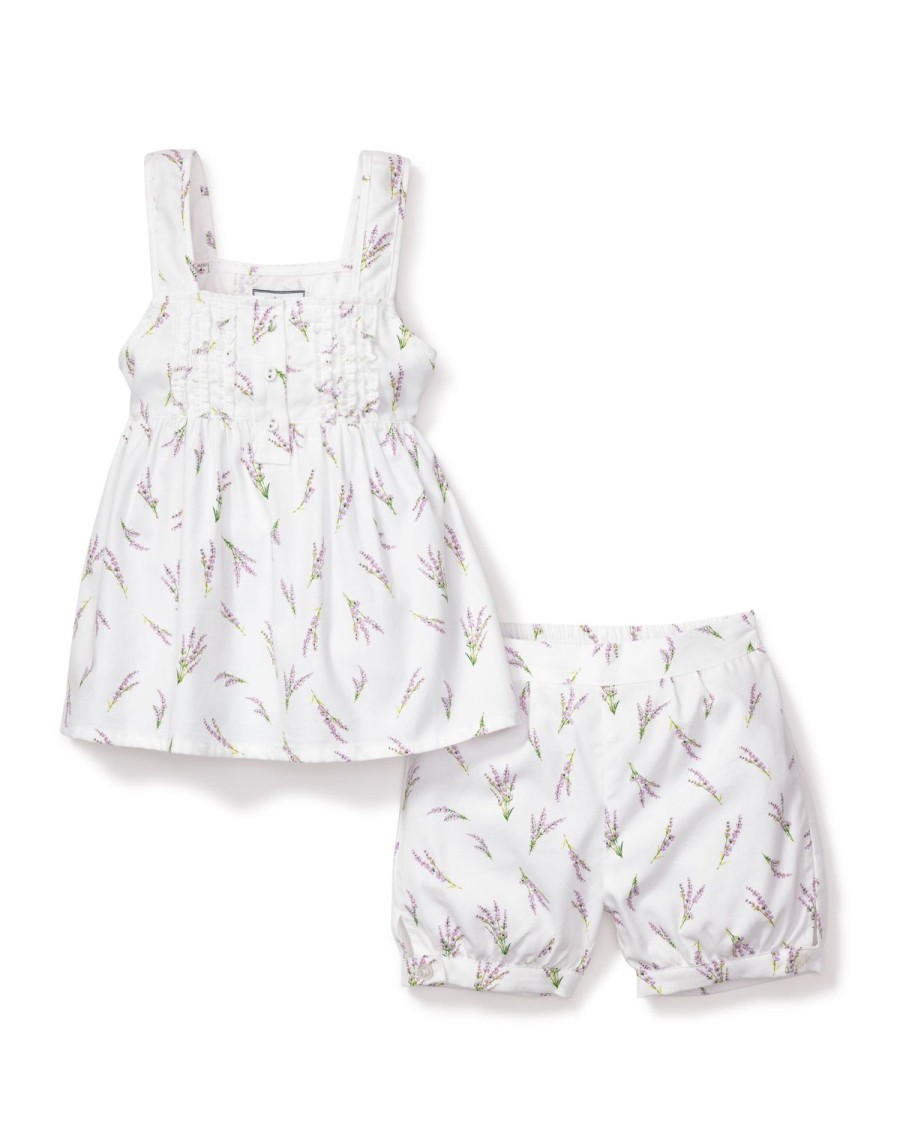 Kids Petite Plume Pajamas | Girl'S Charlotte Short Set In Fields Of Provence