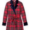 Women Petite Plume | Women'S Short Robe With Velvet Trim In Imperial Tartan