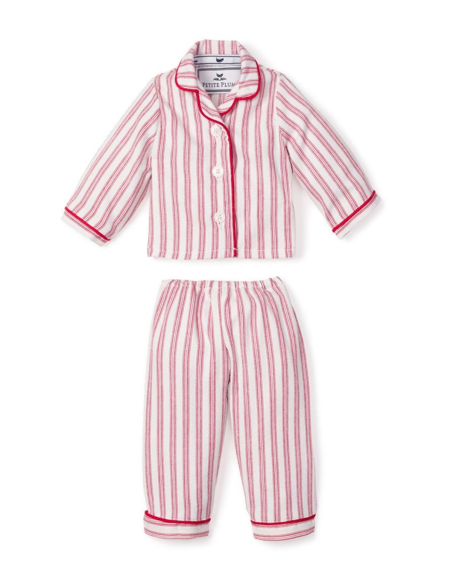 Kids Petite Plume Matching Doll Pajamas | Doll Pajamas In Antique Red Ticking