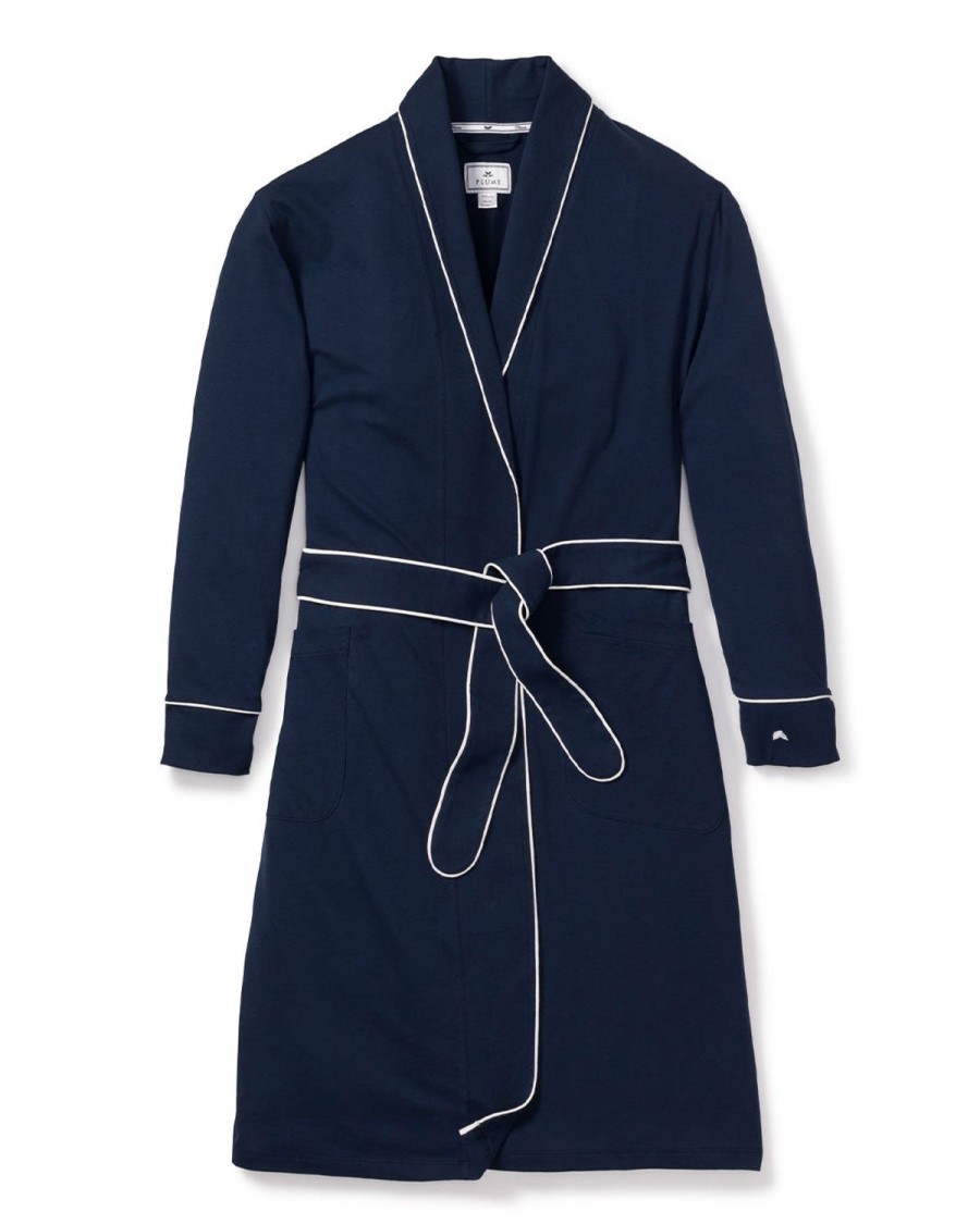 Women Petite Plume | Women'S Pima Robe In Navy