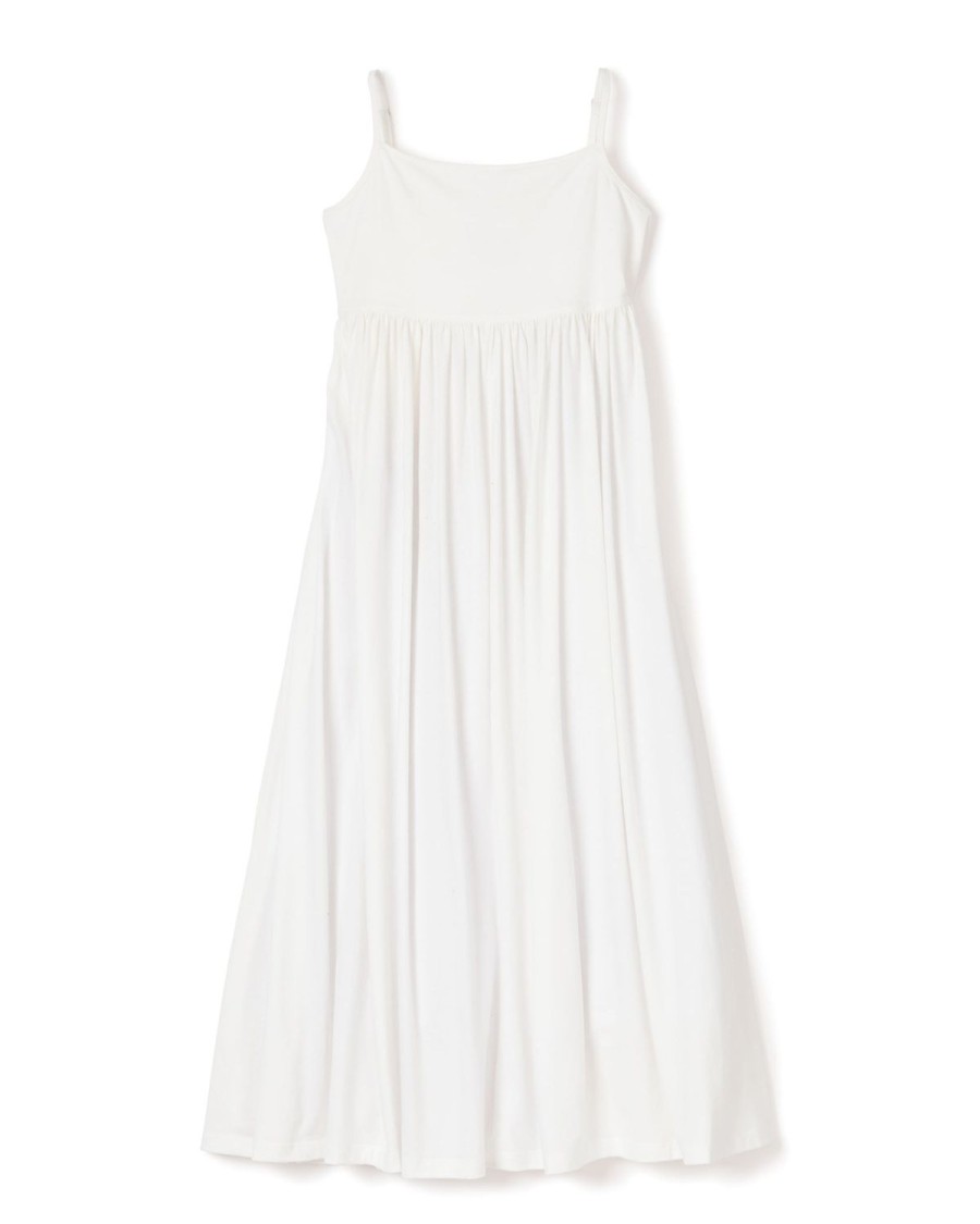 Women Petite Plume | Women'S Pima Serene Lounge Dress In White