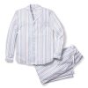 Men Petite Plume | Men'S Twill Pajama Set In Vintage French Stripes