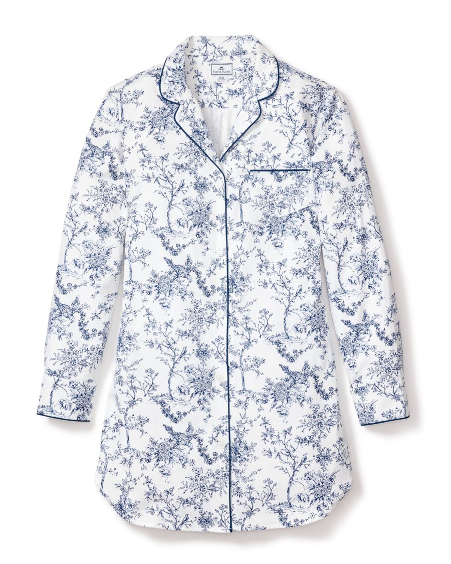 Women Petite Plume | Women'S Twill Nightshirt In Timeless Toile