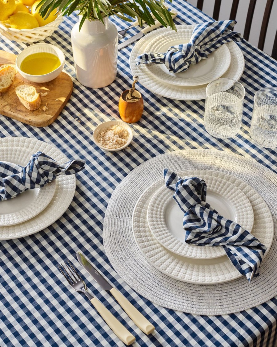 Home Petite Plume | Navy Gingham Table Linen