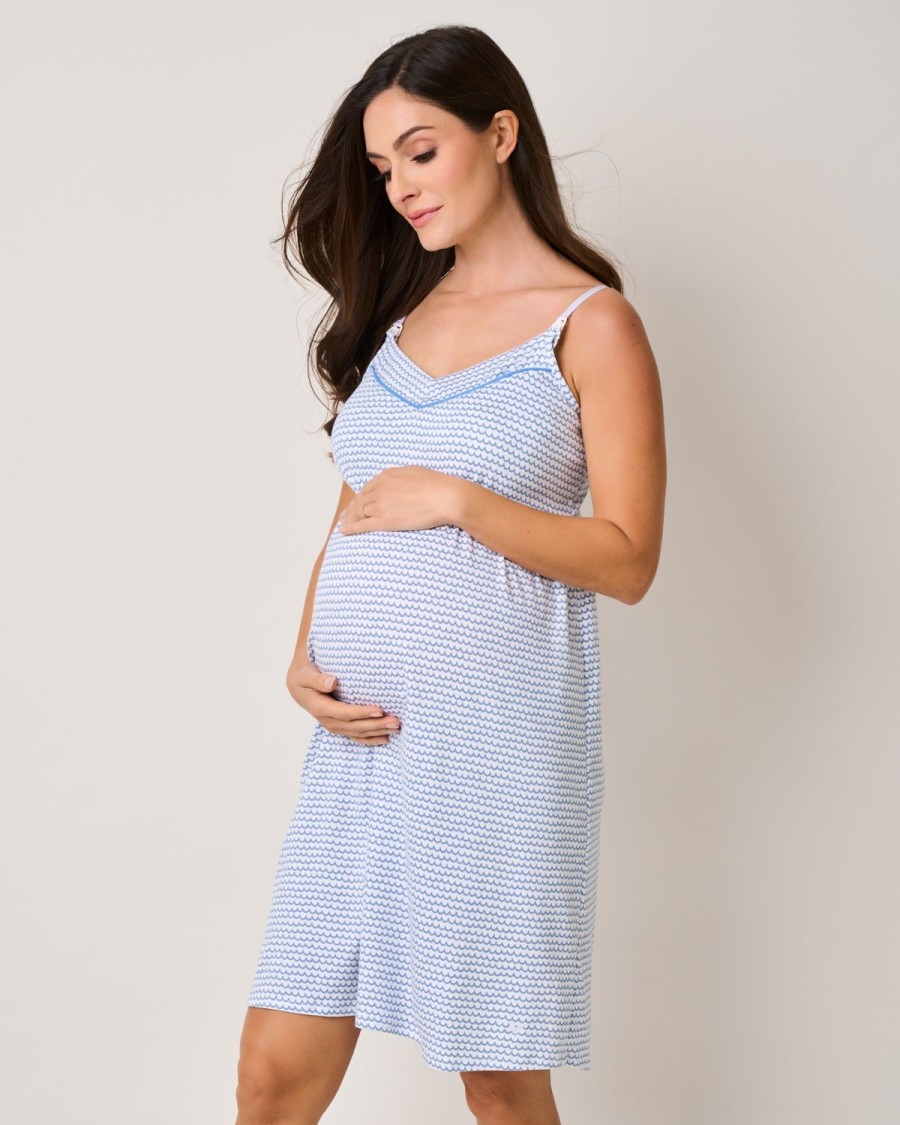 Women Petite Plume | Women'S Pima Maternity Nightgown In La Mer