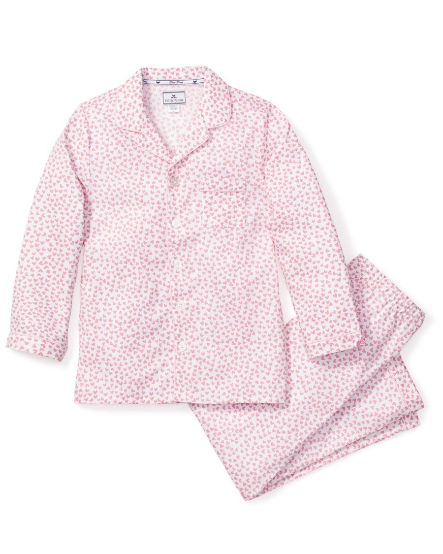 Kids Petite Plume Pajamas | Kid'S Twill Pajama Set In Sweethearts