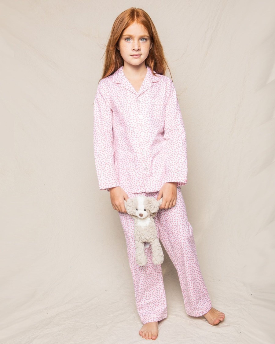 Kids Petite Plume Pajamas | Kid'S Twill Pajama Set In Sweethearts