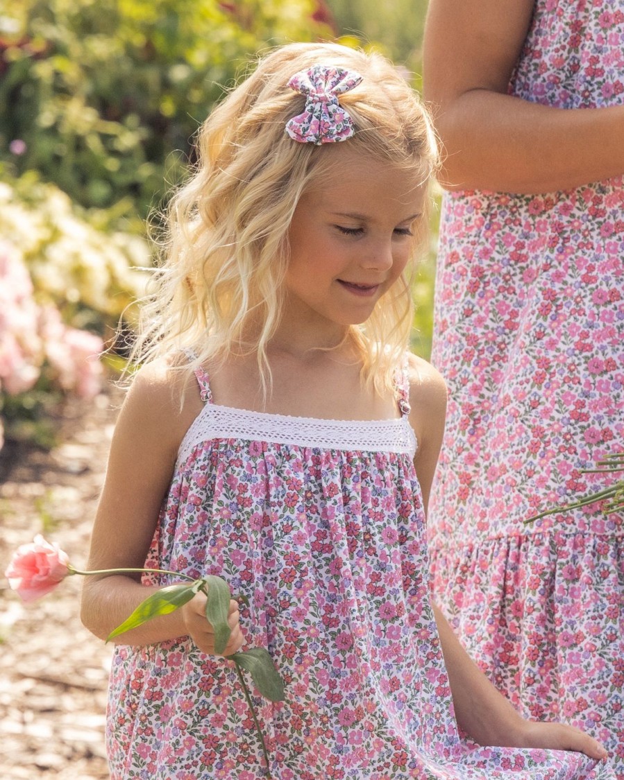 Kids Petite Plume Accessories | Girl'S Hair Bows In Fleurs De Rose