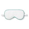 Men Petite Plume | Adult'S Sleep Mask In White With Green Piping