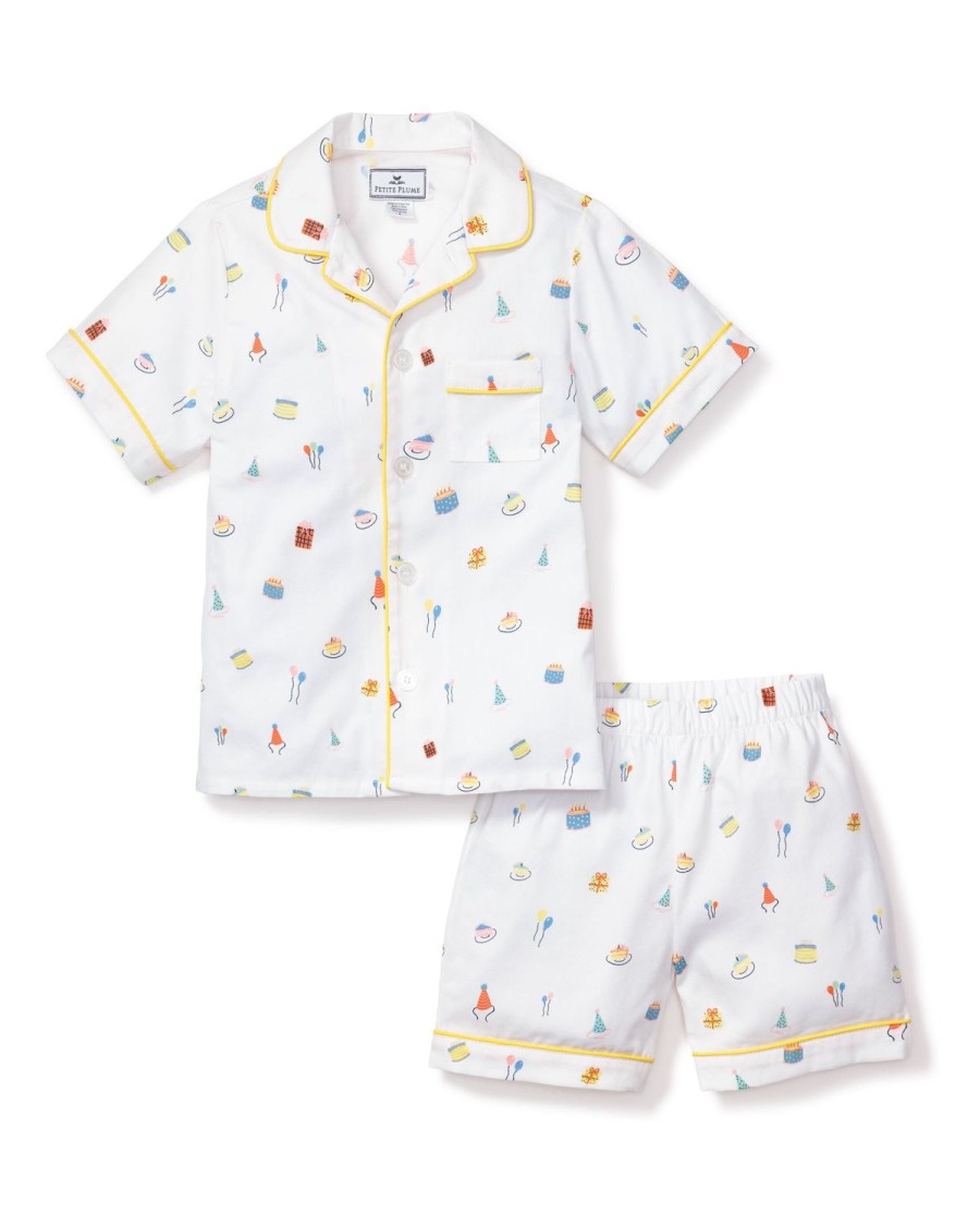 Kids Petite Plume Pajamas | Kid'S Twill Pajama Short Set In Birthday Wishes