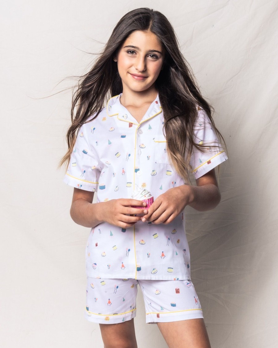 Kids Petite Plume Pajamas | Kid'S Twill Pajama Short Set In Birthday Wishes