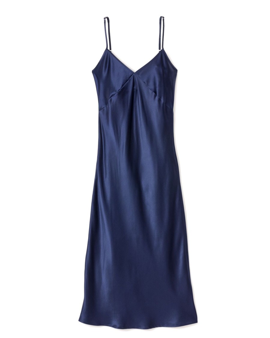 Women Petite Plume | Women'S Silk Cosette Nightgown In Navy