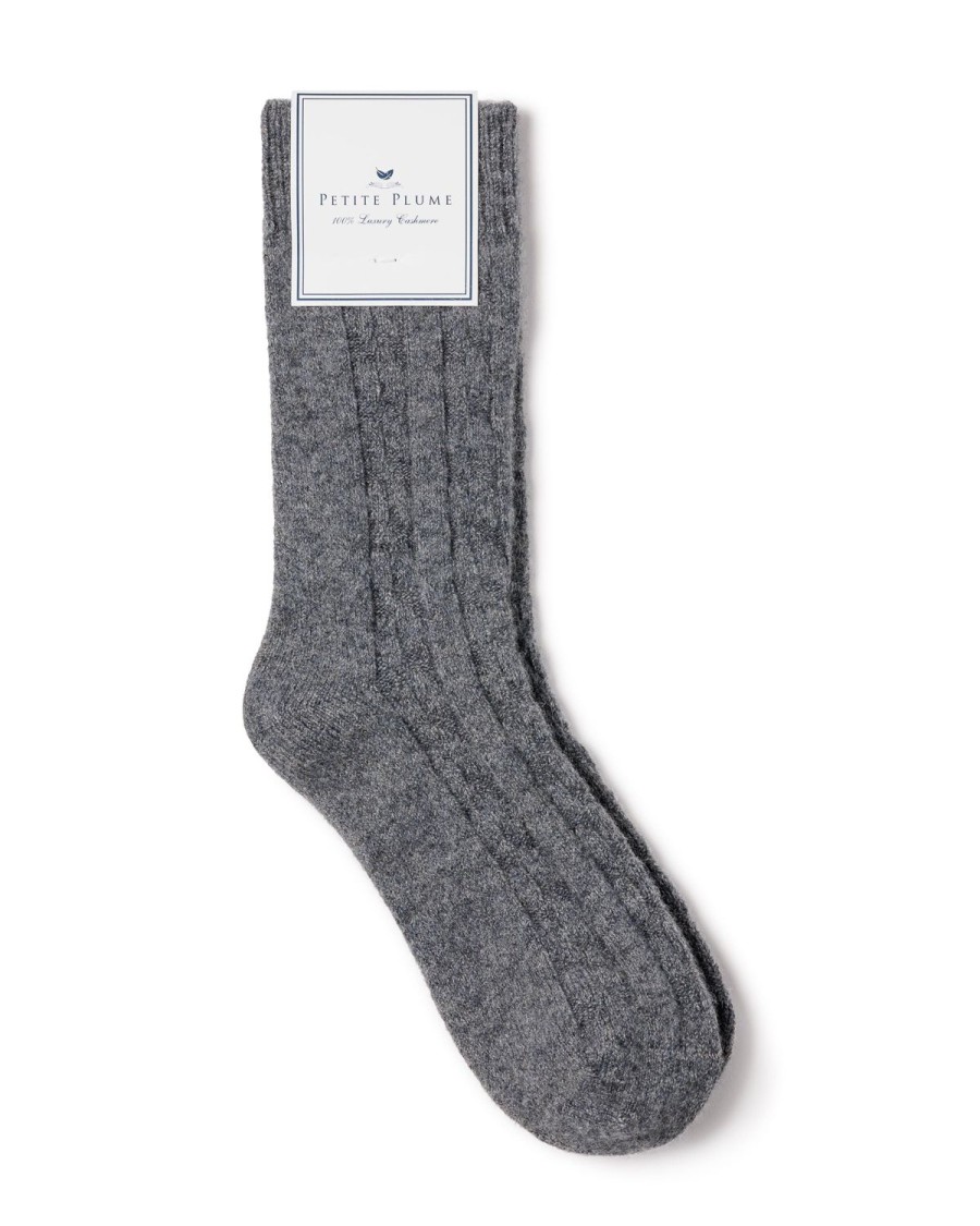 Women Petite Plume | Women'S Cashmere Socks In Dark Grey