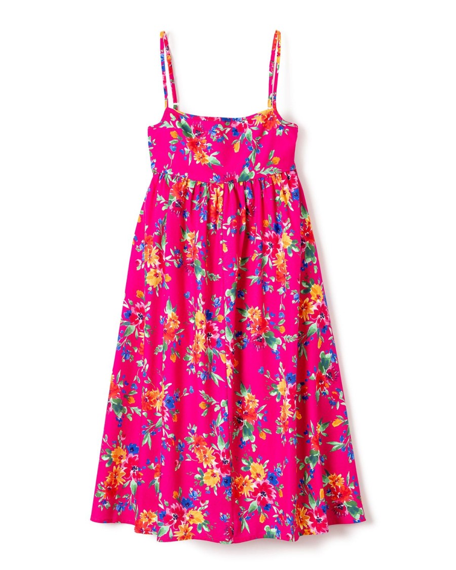 Kids Petite Plume Daywear | Girl'S Twill Serene Dress In Summer Blooms