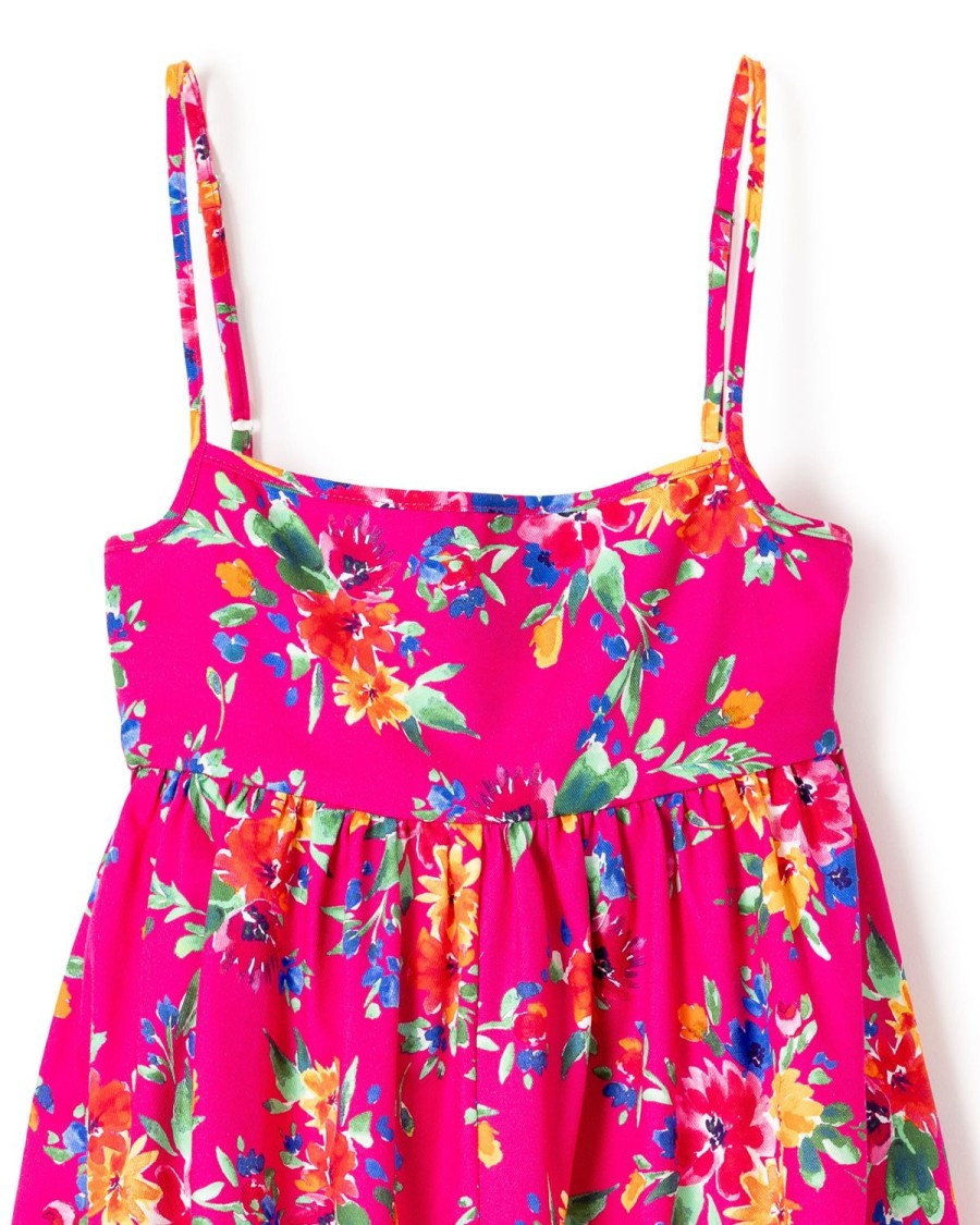 Kids Petite Plume Daywear | Girl'S Twill Serene Dress In Summer Blooms