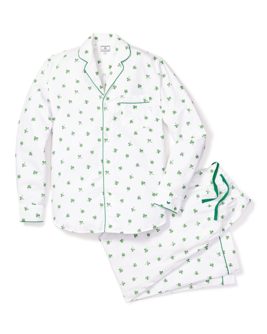 Men Petite Plume | Men'S Twill Pajama Set In Shamrocks