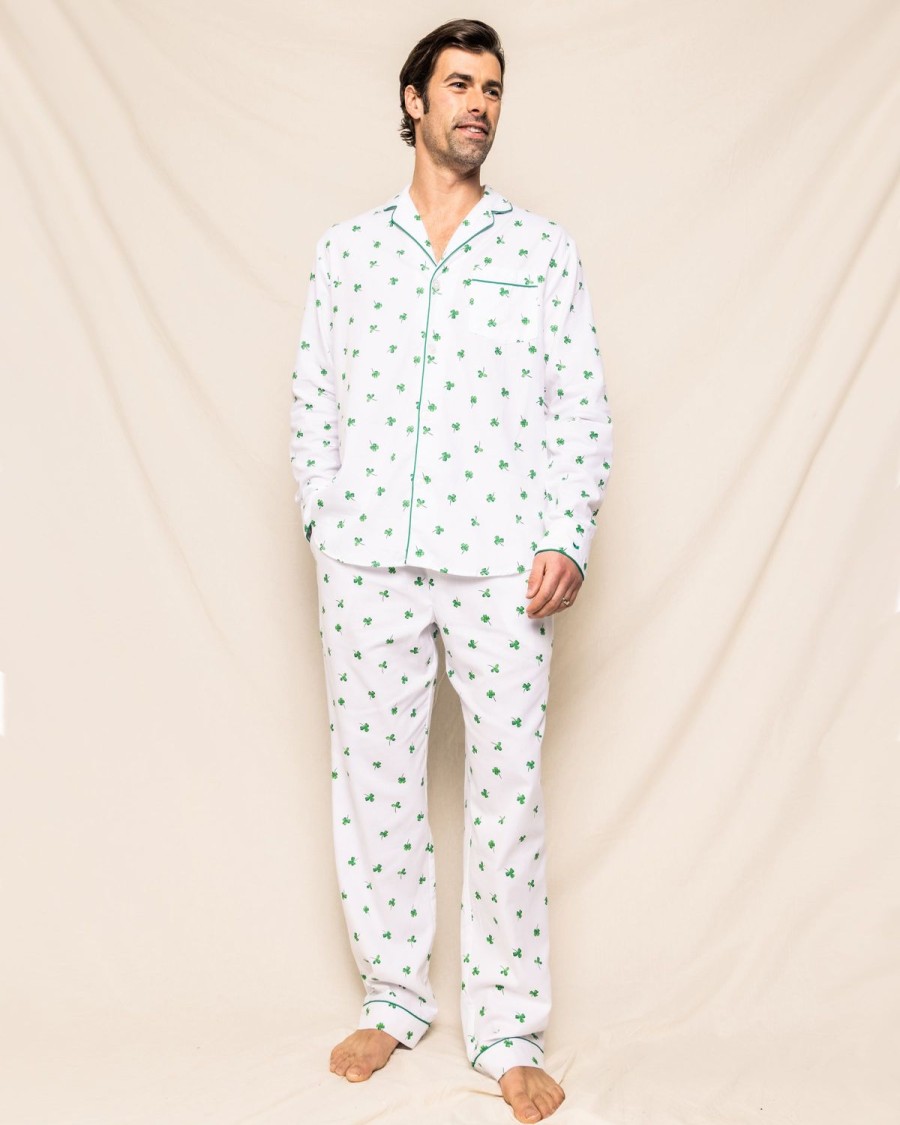 Men Petite Plume | Men'S Twill Pajama Set In Shamrocks