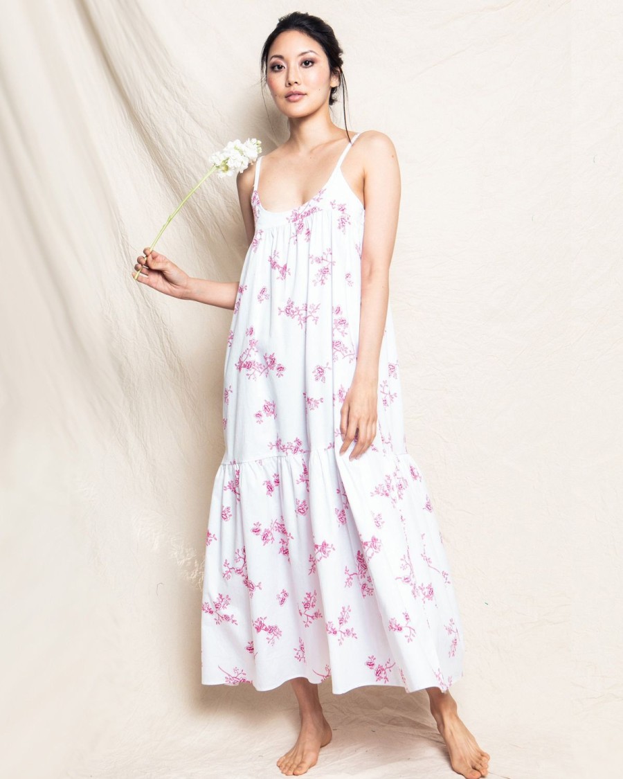 Women Petite Plume | Women'S Twill Chloe Nightgown In English Rose Floral