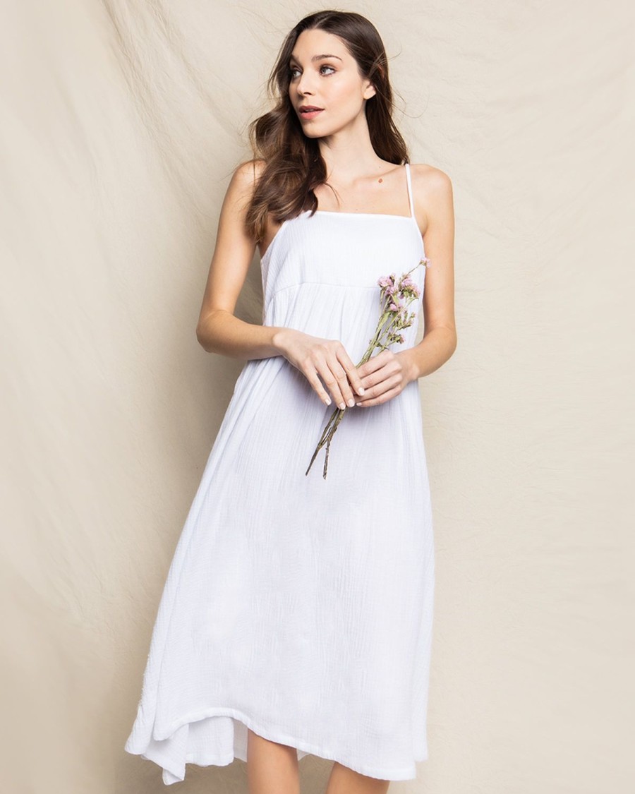 Women Petite Plume | Women'S Gauze Serene Sundress In White