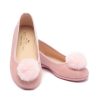 Kids Petite Plume Slippers & Accessories | Kid'S Juliette Slipper In Antique Rose Suede With A Festive Pom