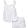 Kids Petite Plume Daywear | Girl'S Swiss Dots Short Set In White