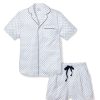 Men Petite Plume | Men'S Twill Pajama Short Set In Bicyclette