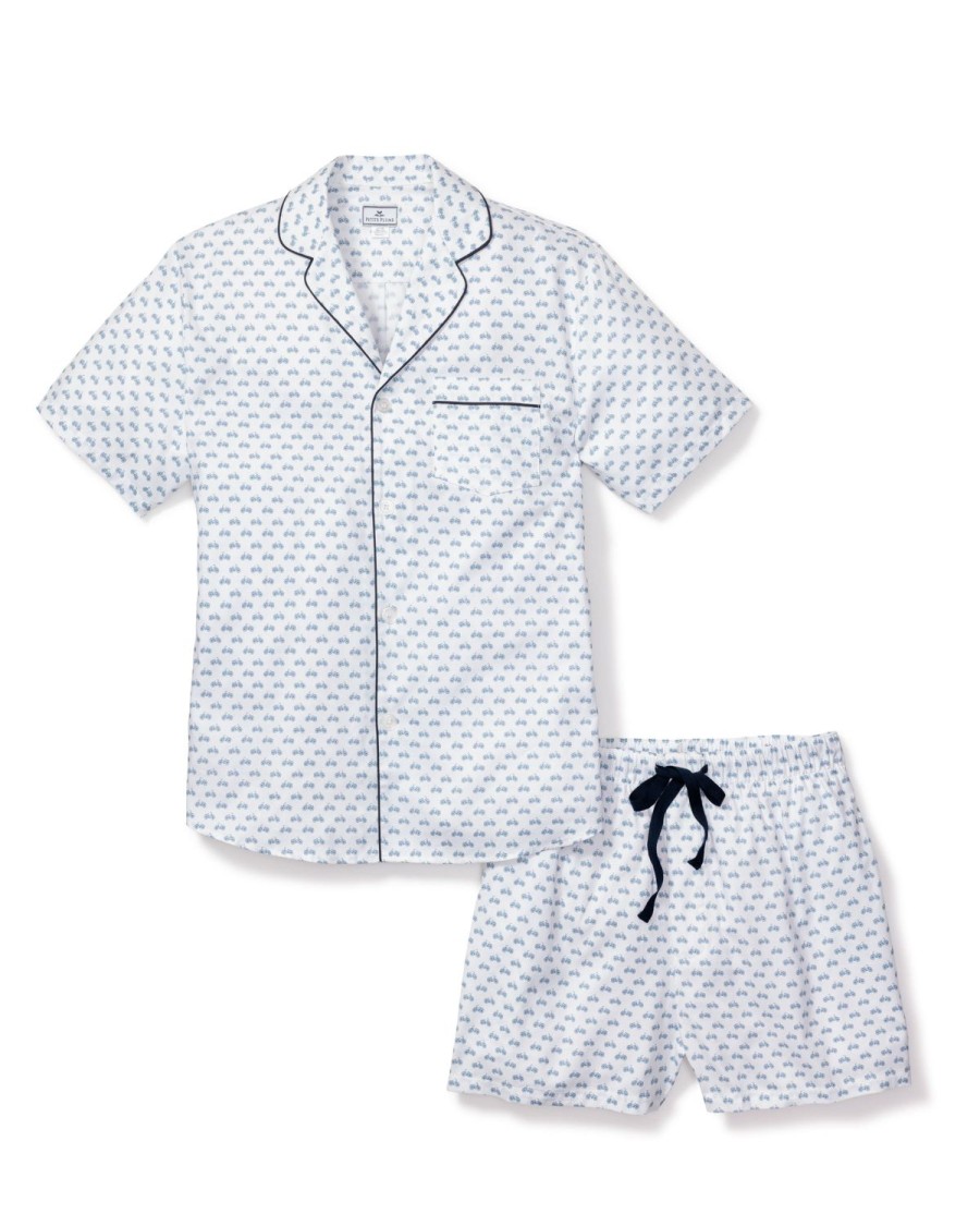 Men Petite Plume | Men'S Twill Pajama Short Set In Bicyclette