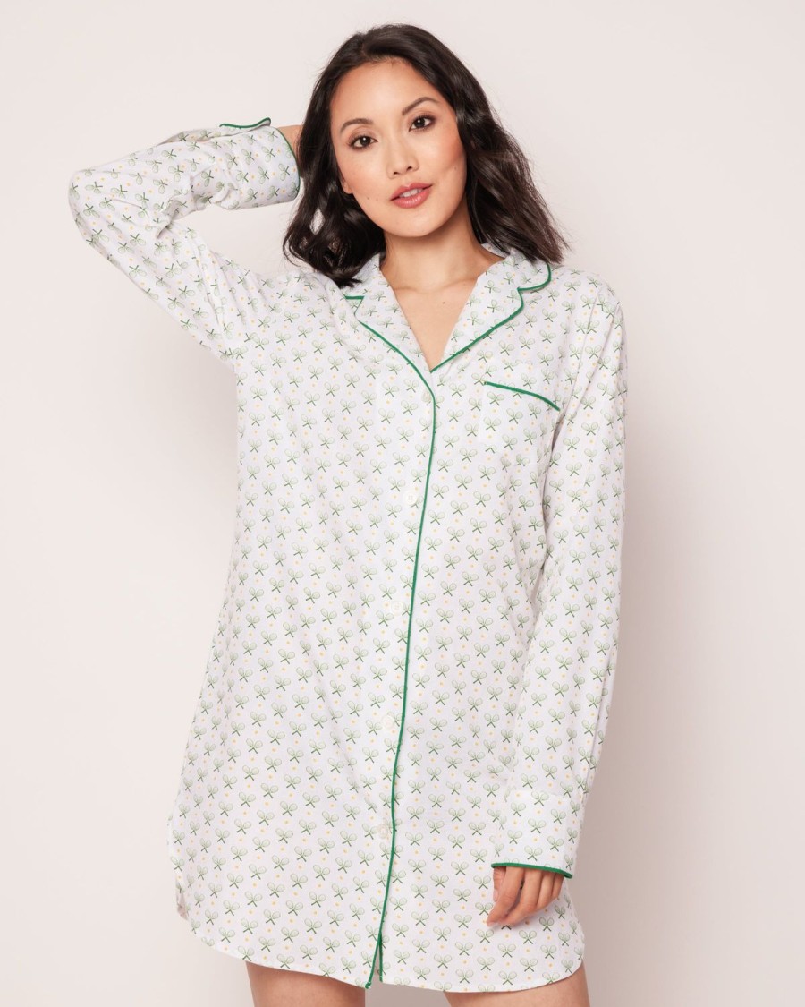 Women Petite Plume | Women'S Twill Nightshirt In Match Point