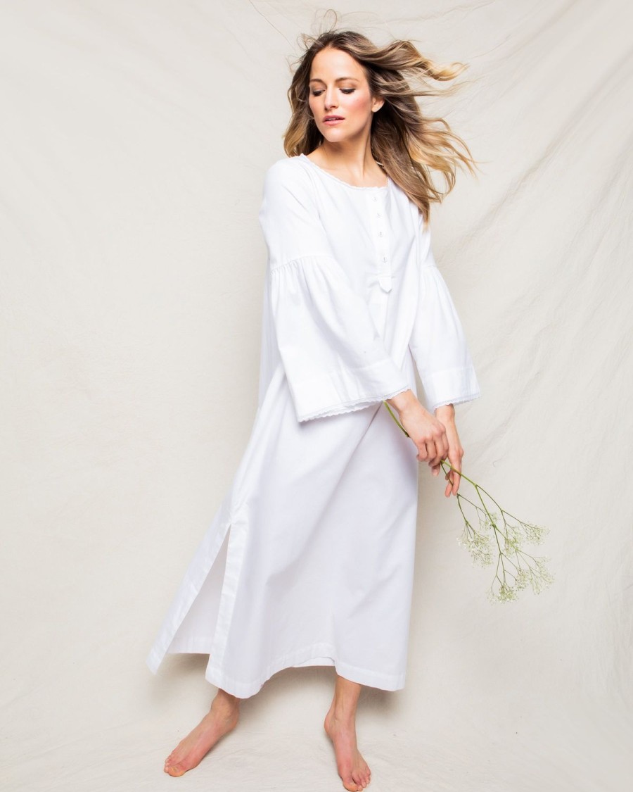 Women Petite Plume | Women'S Flannel Seraphine Nightgown In White