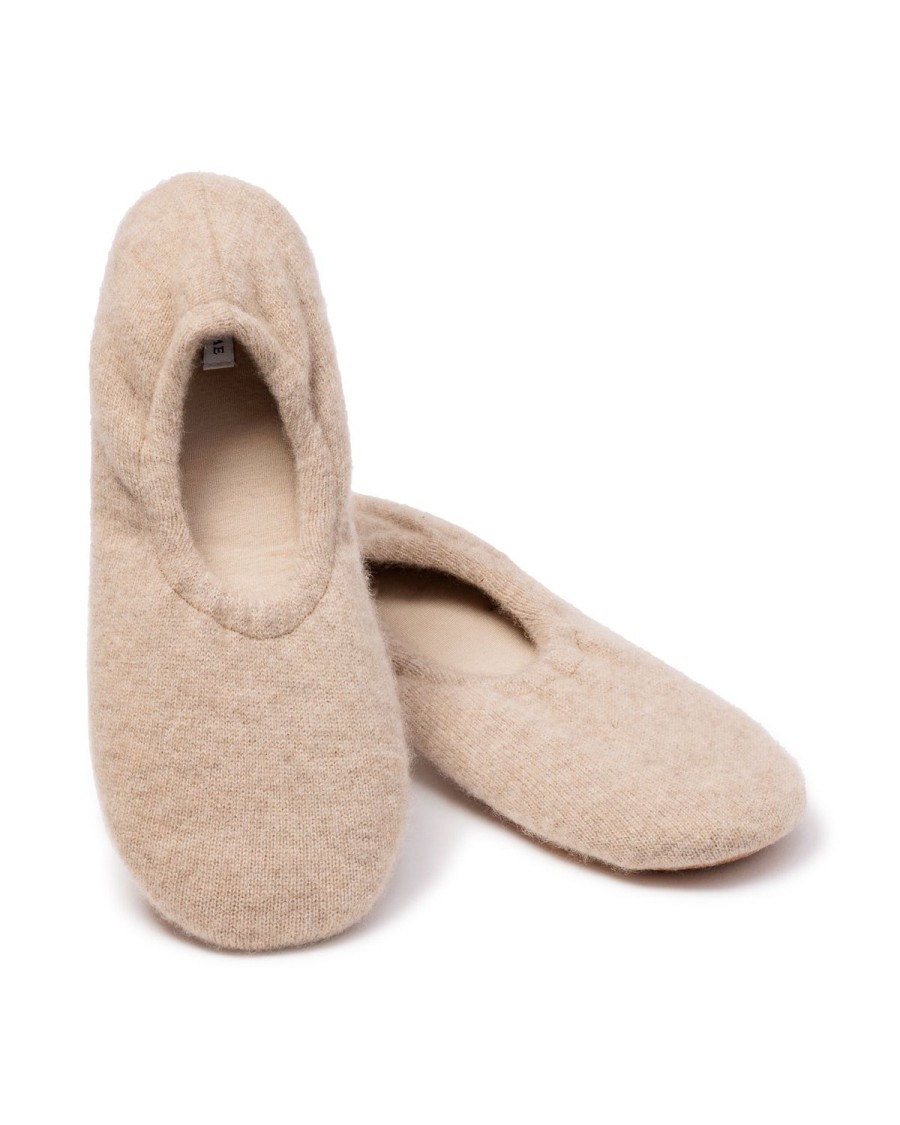 Women Petite Plume | Women'S Cashmere Slippers In Beige