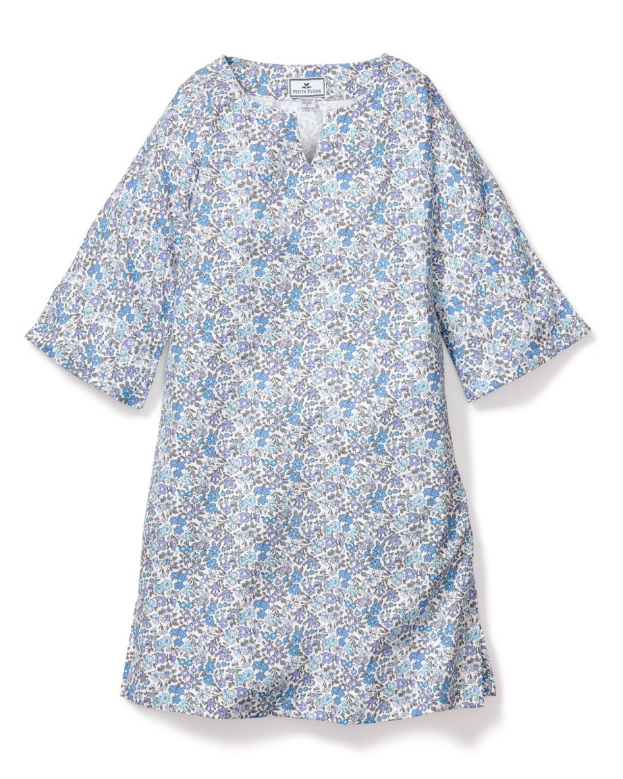 Kids Petite Plume Daywear | Girl'S Twill Caftan In Fleur D'Azur