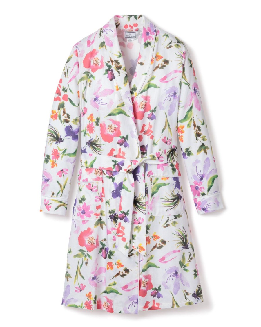 Women Petite Plume | Women'S Twill Robe In Gardens Of Giverny