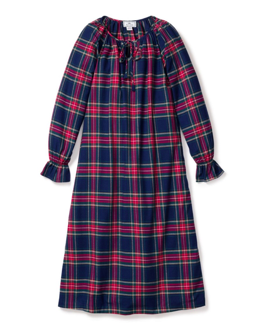 Women Petite Plume | Women'S Brushed Cotton Delphine Nightgown In Windsor Tartan