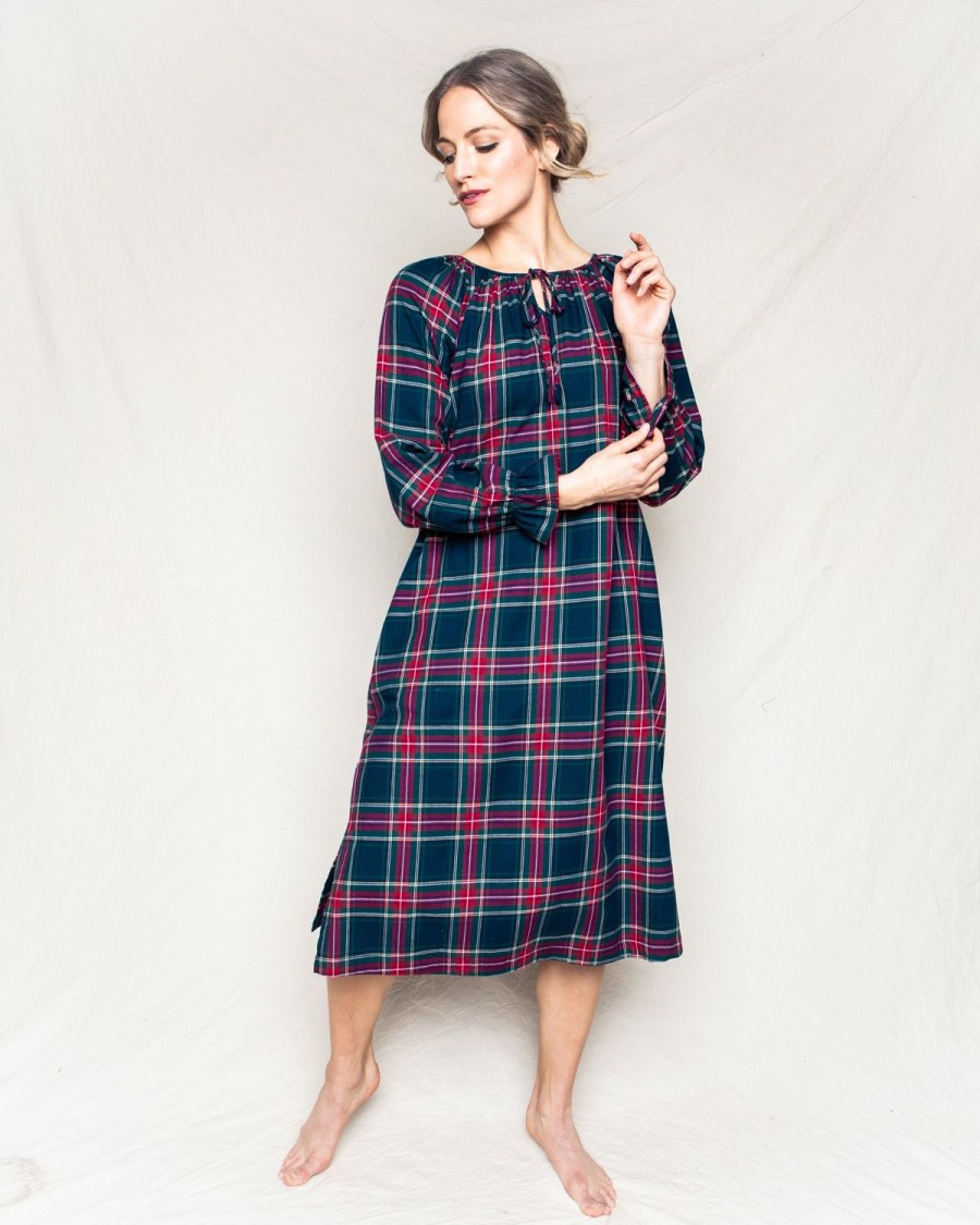 Women Petite Plume | Women'S Brushed Cotton Delphine Nightgown In Windsor Tartan