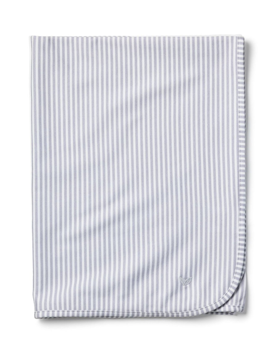 Kids Petite Plume Accessories | Pima Baby Blanket In Grey Stripes