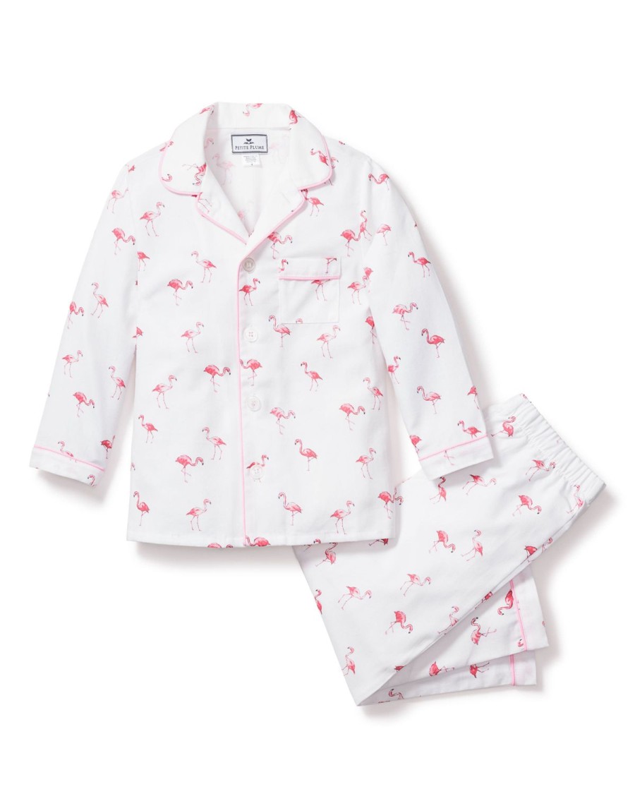 Kids Petite Plume Pajamas | Kid'S Twill Pajama Set In Flamingos