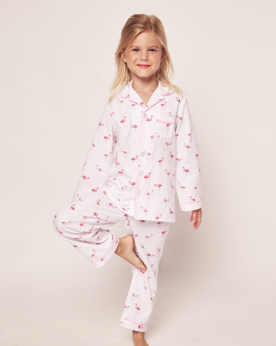 Kids Petite Plume Pajamas | Kid'S Twill Pajama Set In Flamingos