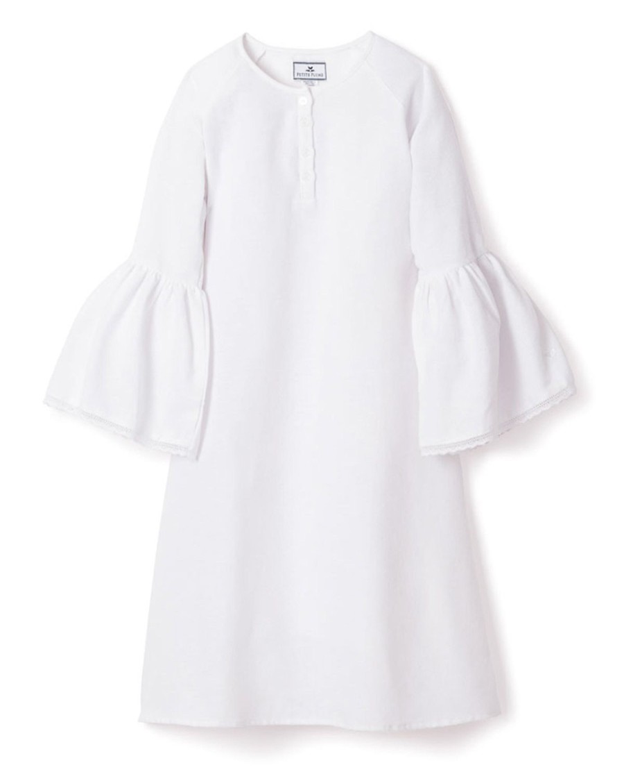 Kids Petite Plume Nightgowns | Girl'S Flannel Seraphine Nightgown In White