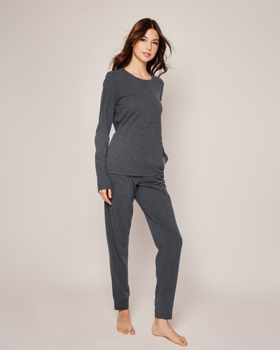 Women Petite Plume | Women'S Pima Lounge Pants In Dark Heather Grey