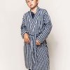 Kids Petite Plume Robes | Kid'S Twill Robe In Navy Gingham