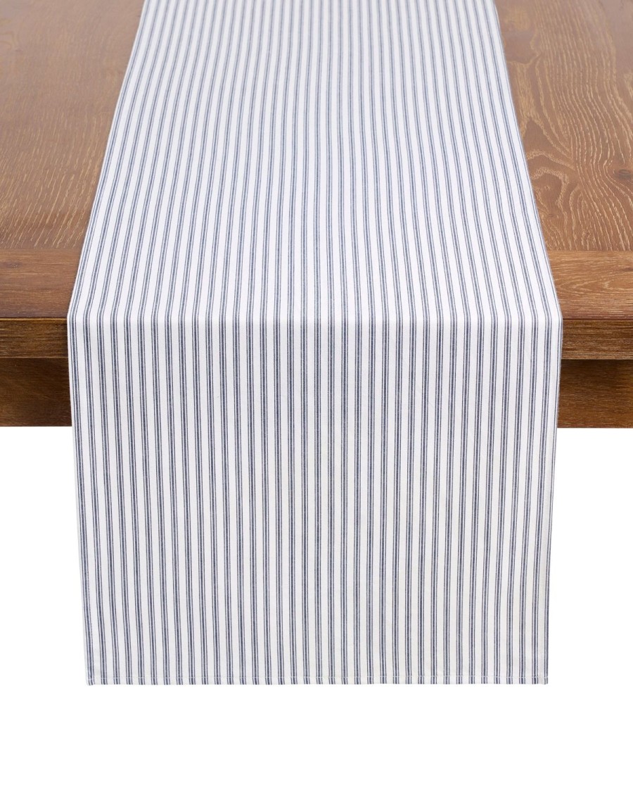 Home Petite Plume | Signature Navy French Ticking Table Linen