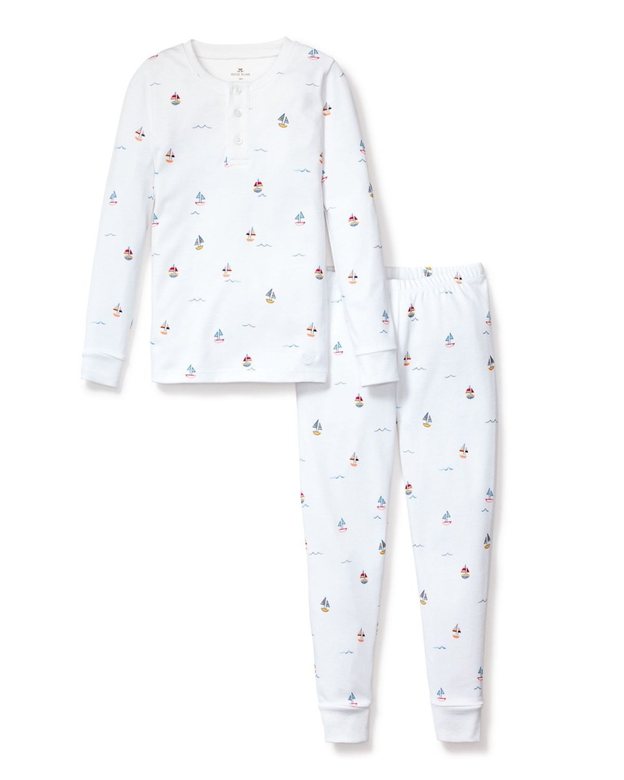 Kids Petite Plume Pajamas | Kid'S Pima Snug Fit Pajama Set In Bateau