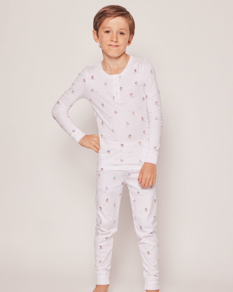 Kids Petite Plume Pajamas | Kid'S Pima Snug Fit Pajama Set In Bateau