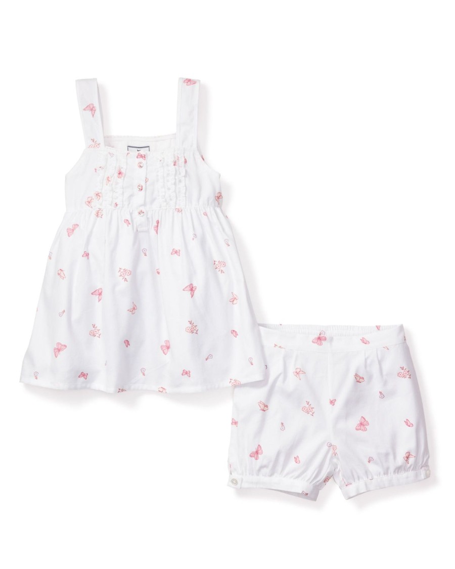 Kids Petite Plume Pajamas | Girl'S Twill Charlotte Short Set In Butterflies