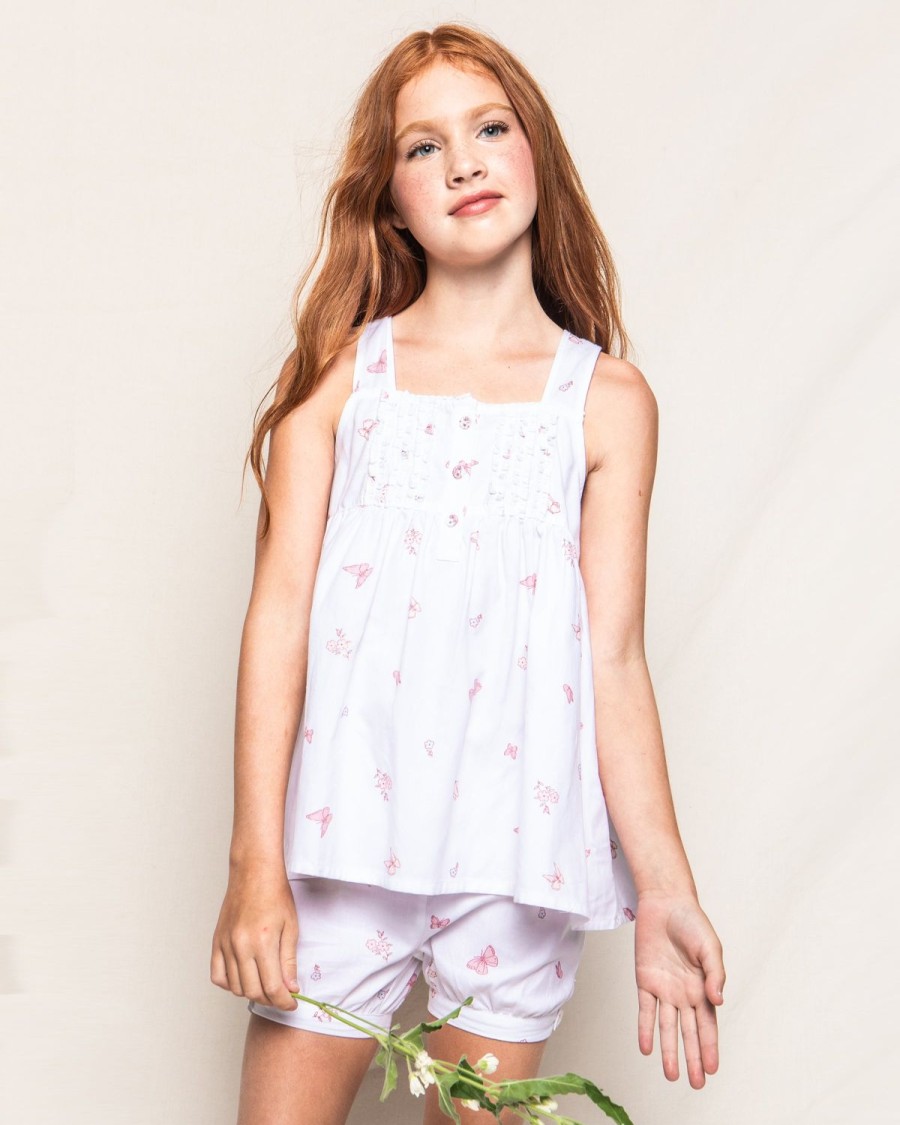 Kids Petite Plume Pajamas | Girl'S Twill Charlotte Short Set In Butterflies