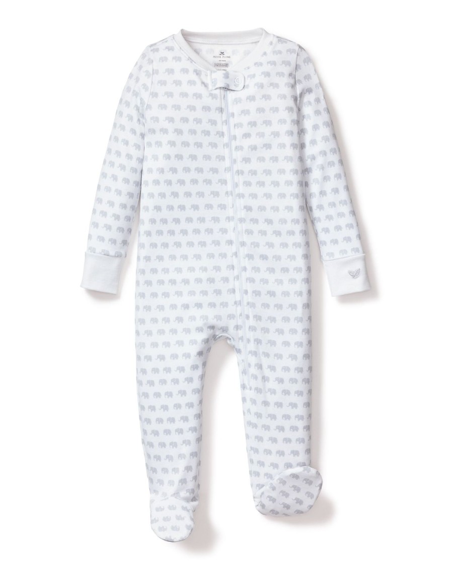 Kids Petite Plume Rompers | Baby'S Pima Snug Fit Romper In Grey Elephants